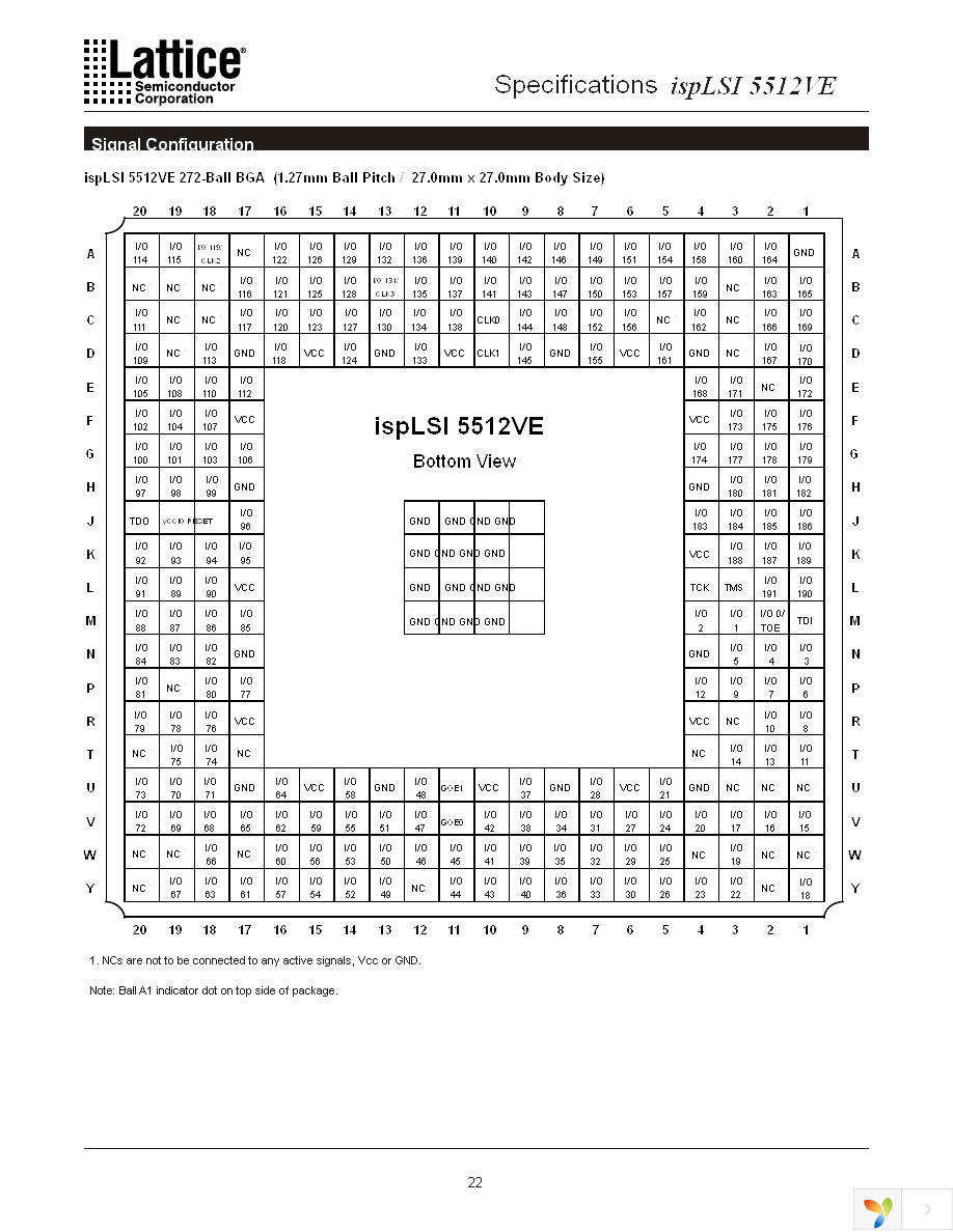 ISPLSI 5512VE-100LF256 Page 22